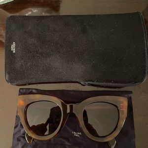 Celine Petra CL 41447 Sunglasses in Havana Horn